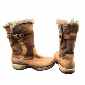 Dansko Suede Shearling Winter Boots Vibram Sole Brown Size 39 (US 8.5–9)